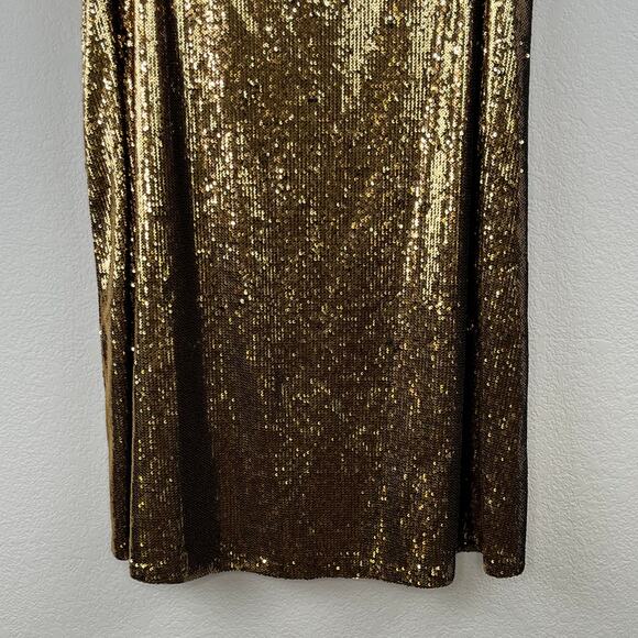 Michael Kors Sparkly Gold Sequin A-Line Formal Midi Skirt Small/Medium NWT - Picture 8 of 12